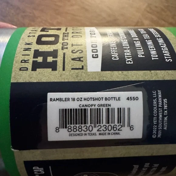 YETI-RAMBLER 18 OZ HOT SHOT BOTTLE Canopy Green NWT - Picture 10 of 11